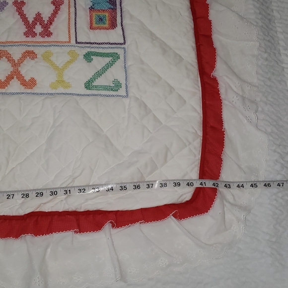 Vintage Cross Stitch Quilt. Baby Blanket. Alphabet - Picture 17 of 17